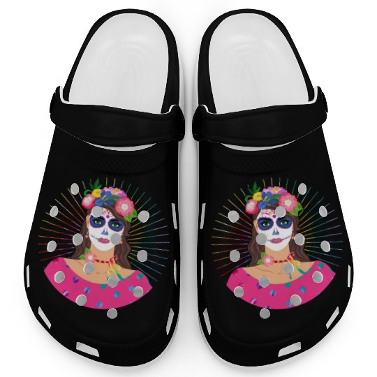 Dia De Los Muertos Clogs, Little Girl Sugar Skull