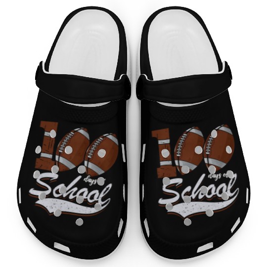 100 Days Of School Sports Game Rugby Player Clogs