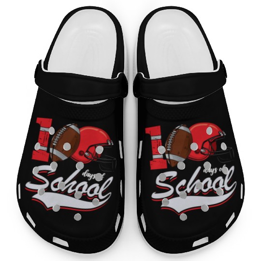 100 Days Of School Rugby Football Sports Athletic Clogs