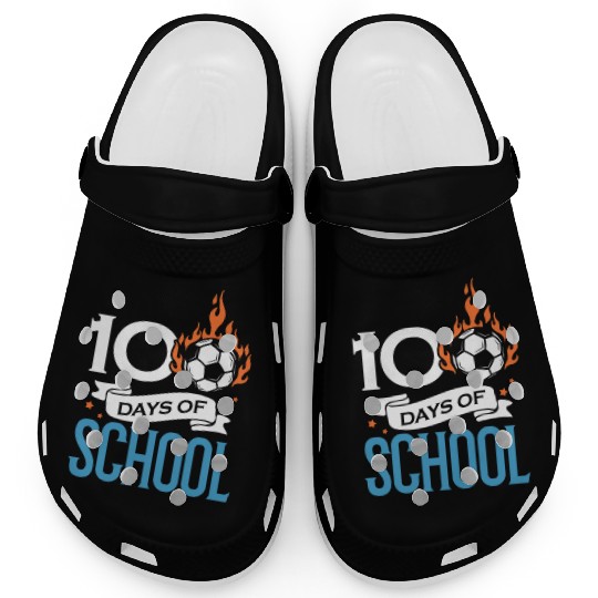 100 Days Of School Soccer Football Athletic Clogs