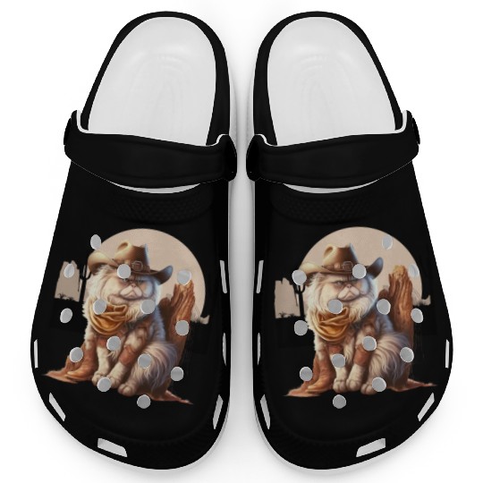 Cat Cowboy Hat meow Cowboy Cat Meme Clogs