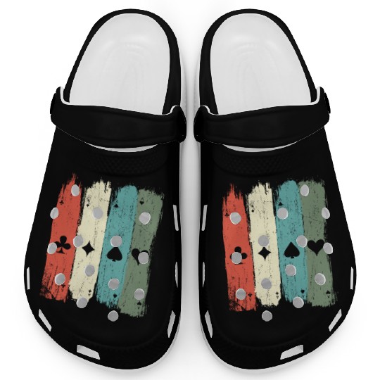 Vintage Ace Pips Casino Blackjack Gambling Poker C Clogs