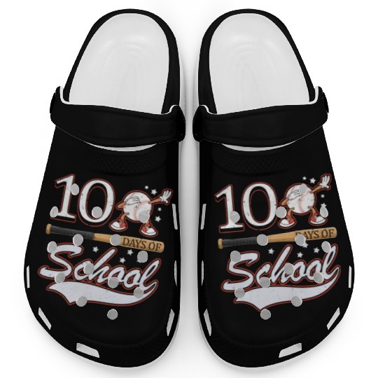 100 Days Of School Sports Game Baseball Player Clogs