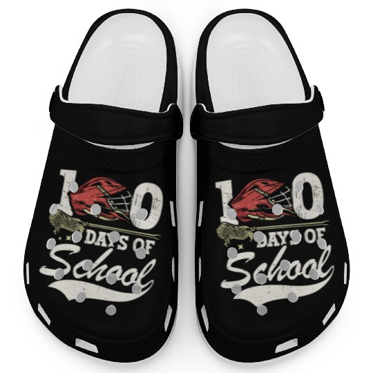100 Days Of School Sports Game Lacrosse Player Clogs