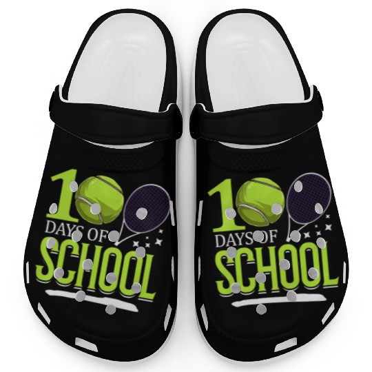 100 Days Of School Tennis Sports Game Athletic Clogs