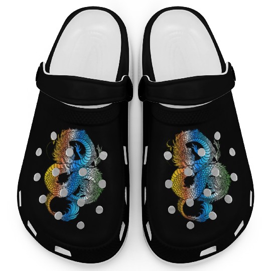 Japanese Dragon Vintage Demon Retro 102 Clogs