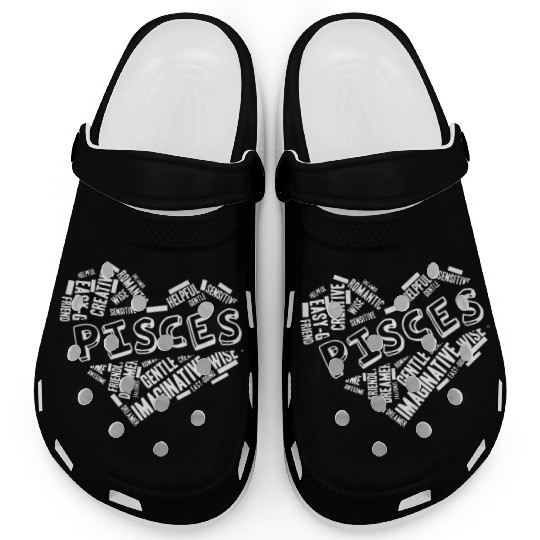 Pisces Heart Word Cloud Doodle Astrology Zodiac St Clogs