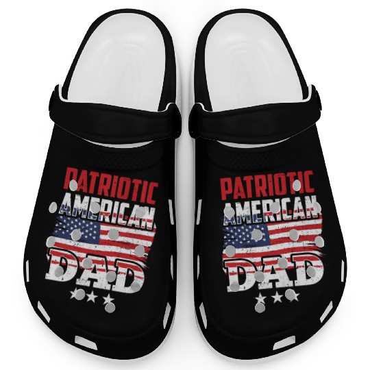 Patriotic American Dad Patriot US USA Clogs