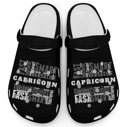 Capricorn Zodiac Star Sign Word Cloud Square Monoc Clogs