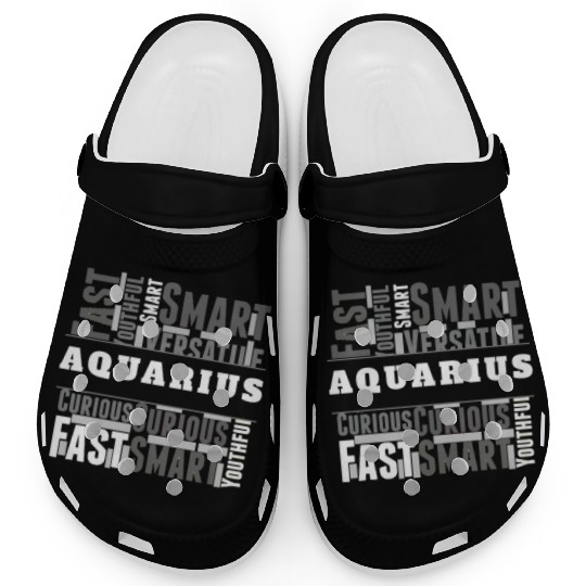 Aquarius Zodiac Star Sign Word Cloud Square Monoch Clogs