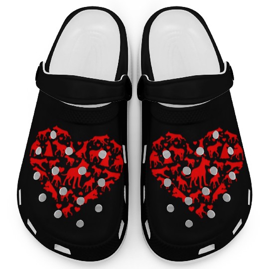 Great Danes Hearts Love Dog Lover Valentines Day Clogs