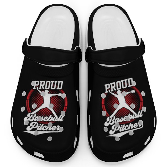 Proud Baseball Pitcher Player Hobby Sayings Clogs