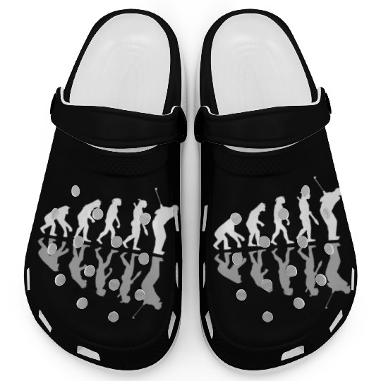 Golfing Human Evolution Golfer Humor Golf Playera Clogs