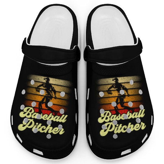 Baseball Pitcher Player Hobby Sayings Clogs