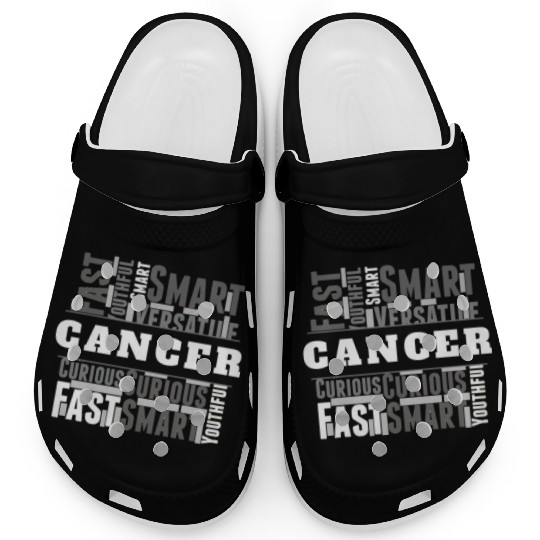 Cancer Zodiac Star Sign Word Cloud Square Monochro Clogs