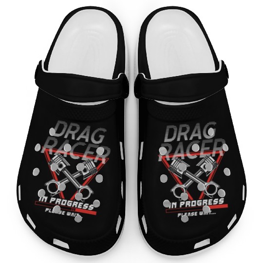 Drag Racing Race Car Retro Vintage Clogs
