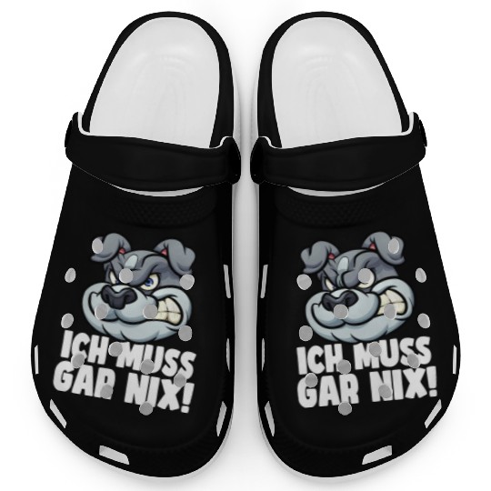 I don't have to relax at all, Great Dane dog lover Clogs