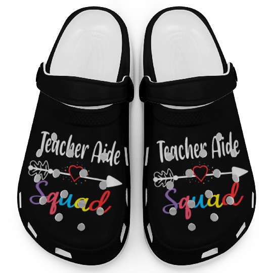 Teacher Aide Squad Funny Back To School Teacher su Clogs