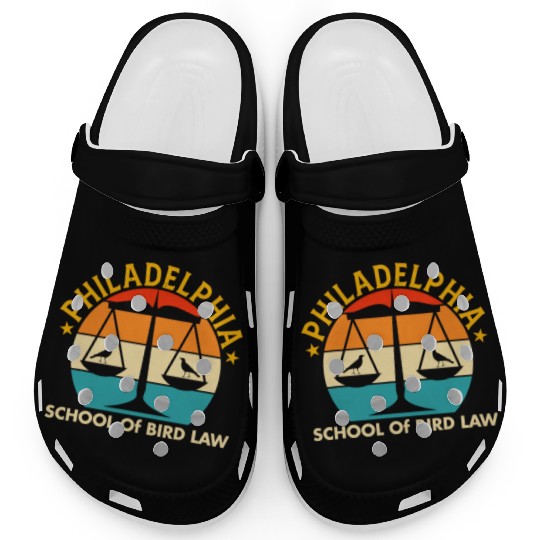Vintage Retro Sunset Philadelphia School of Bird L Clogs