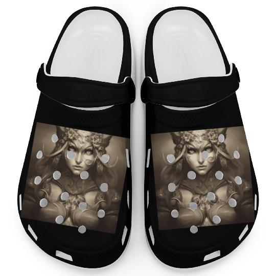 Warrior princess wearing gothic plate dark fantasy Clogs