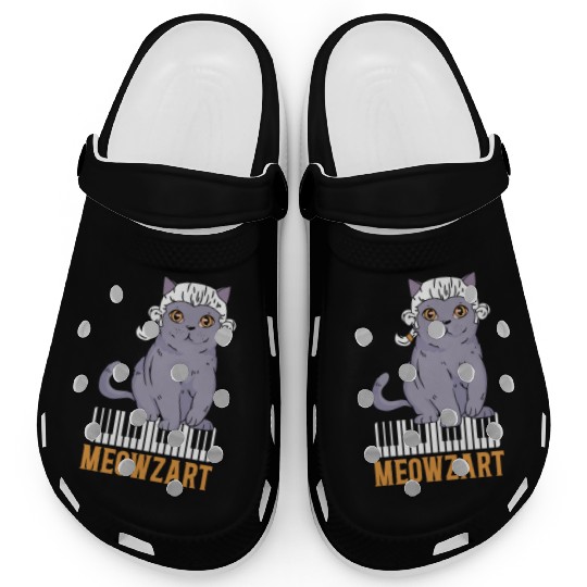 Meowzart Piano Cat Musician Musical Pianist Music Clogs