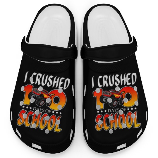 I Crushed 100 Days Of School Racing Truck Racer Clogs