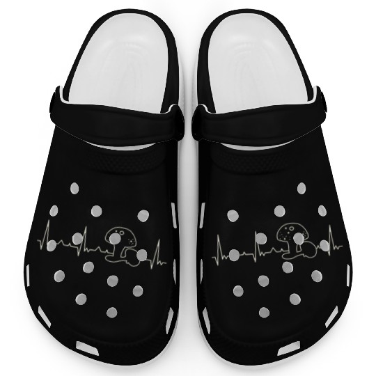 Mushroom. Heart. Love. EKG. Pulse. Beat. Clogs