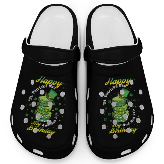 Yes My Birth Cake Shamrock Clover Saint Patricks Clogs