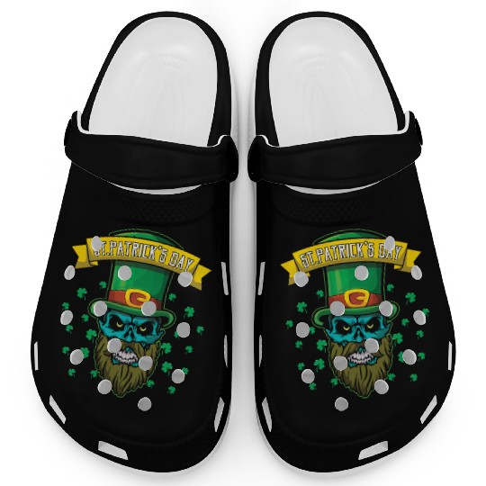 Bone Bearded Irish Shamrock Saint Patrick Day Clogs