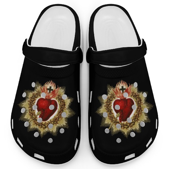 Sacred Heart of Jesus Christ Catholic Blessing Art Clogs