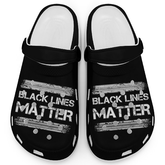 Black Lines Matter Drift Car Racing Racer Clogs