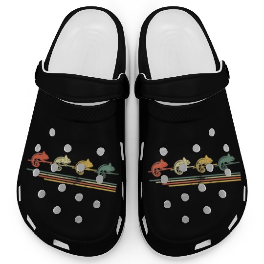 retro vintage chameleon lover animal father day Clogs