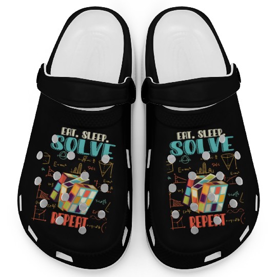 Eat Sleep Solve Repeat Math Speed Cubing Genie Clogs