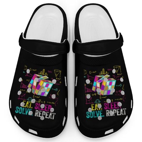 Eat Sleep Solve Repeat Math Speed Cubing Genie Clogs
