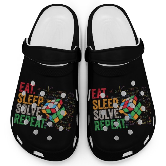 Eat Sleep Solve Repeat Math Speed Cubing Genie Clogs