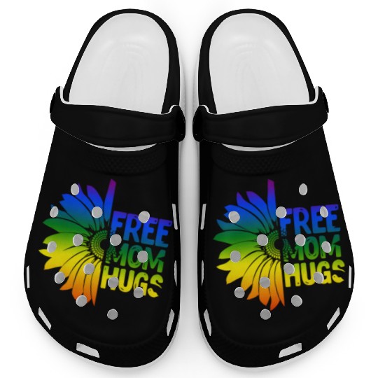 Free Mom Hugs, LGBT Sunflower Clogs