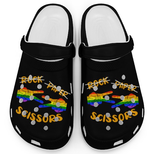 Rock Paper Scissors, LGBT Rainbow Flag Clogs