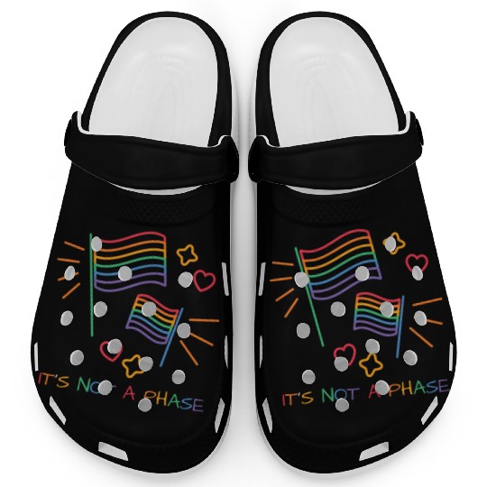 It's Not A Phase LGBT Gay Pride Month Colors Rainb Clogs