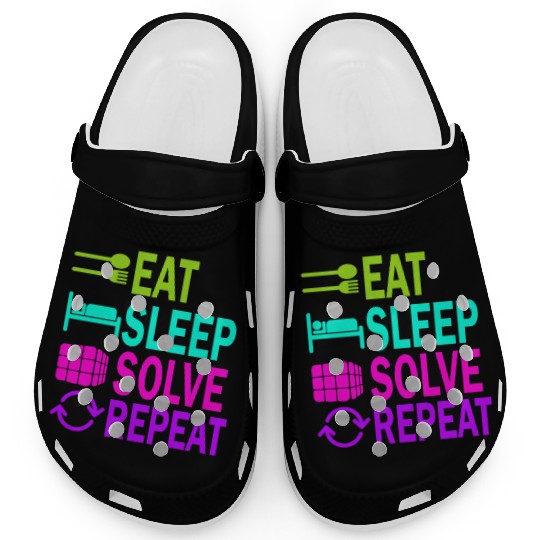 Eat Sleep Solve Repeat Math Speed Cubing Genie Clogs
