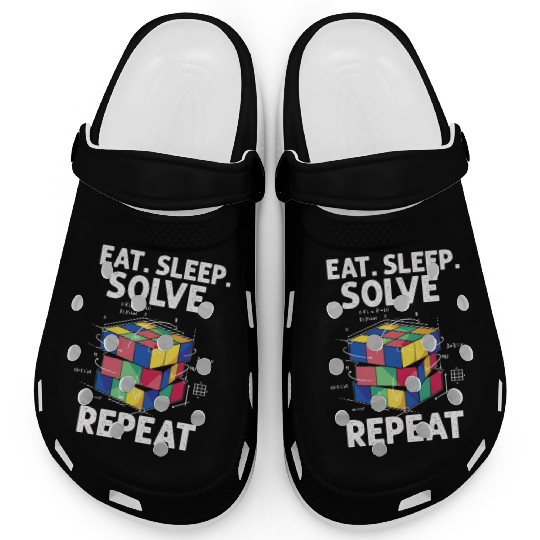 Eat Sleep Solve Repeat Math Speed Cubing Genie Clogs