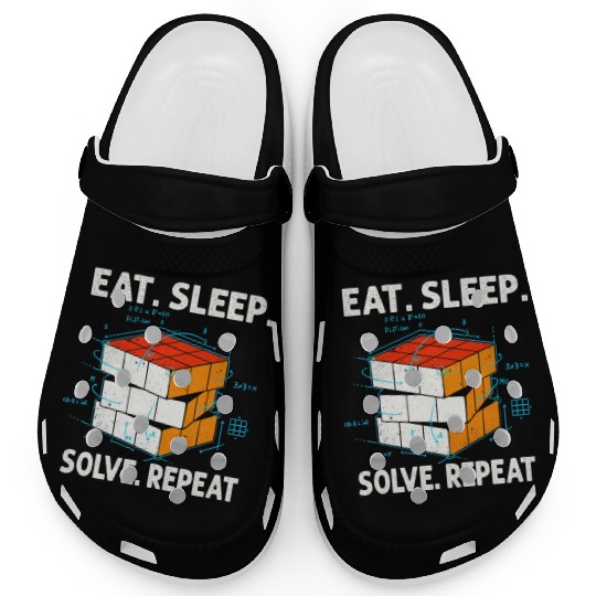Eat Sleep Solve Repeat Math Speed Cubing Genie Clogs