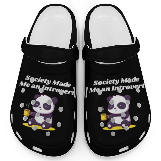 Handcrafted by Society Introvert Sayings Antisocia Clogs