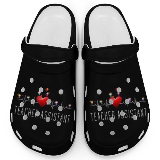 Teacher Assistant Heartbeat Kindergarten Clogs