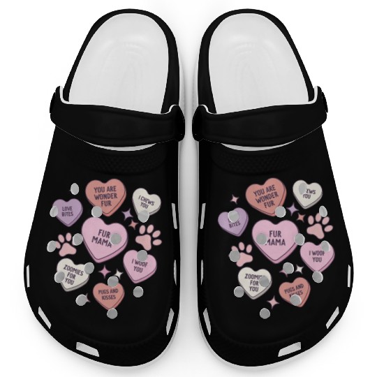 My Dog Is My Valentine Conversation Hearts Clogs