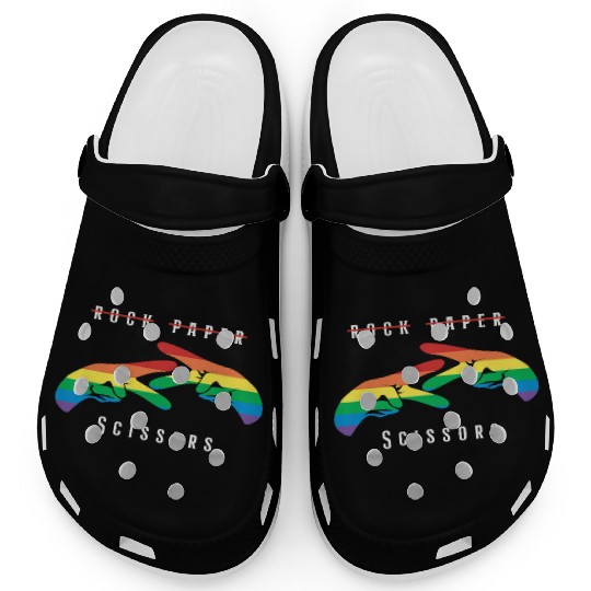 Rock Paper Scissors | Funny Lesbian Pride LGBT Clogs
