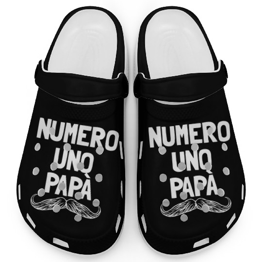 Numero Uno Papa Italian Dad Father's Number 1 Dad Clogs