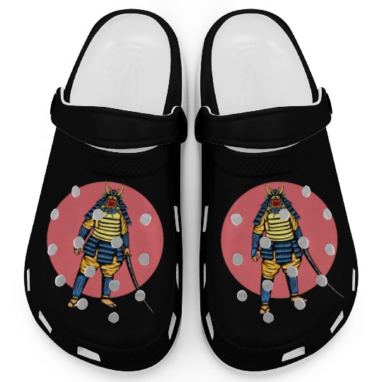 Japanese samurai warrior young pink mask Clogs