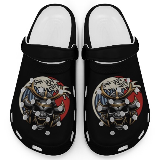 Samurai japan graphic grey mask Clogs