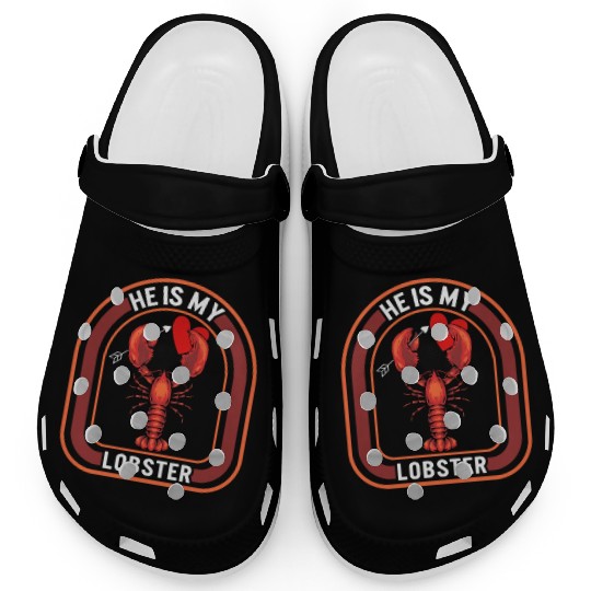 Valentines Clogs, He Is My Lobster Holding Red