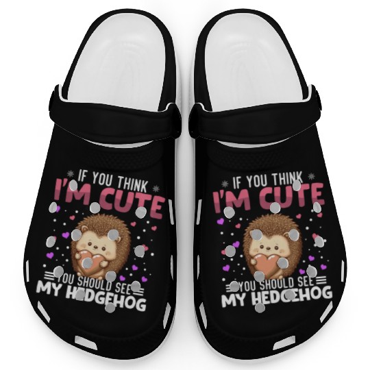 Hedgehog Heart Valentine's Day Animal For Womens Clogs